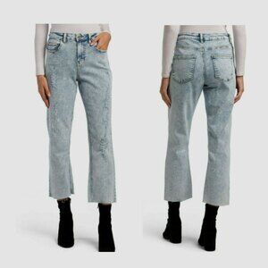 INDIGO REIN Straight Leg Distressed Jean Cropped Curvy Fit Recycled Denim NWT 26